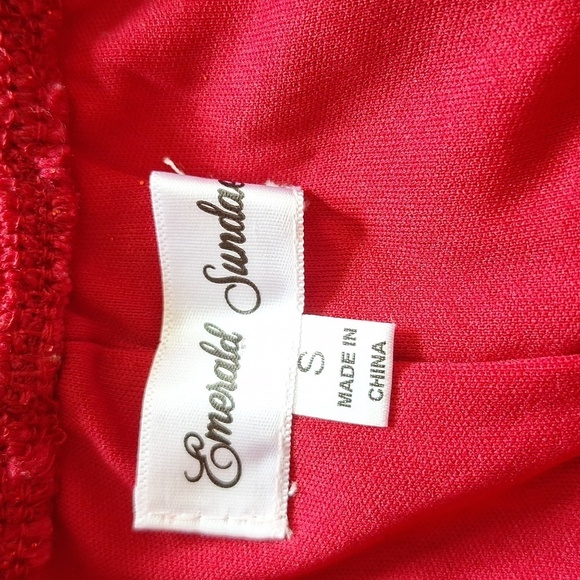 Emerald Sundae Sparkly Red Mini Dress - Picture 7 of 16